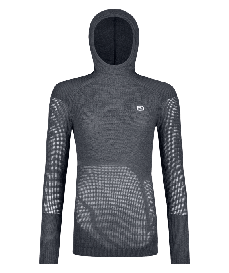 "MERINO THERMOVENT HOODY W" - "dark grey blend"