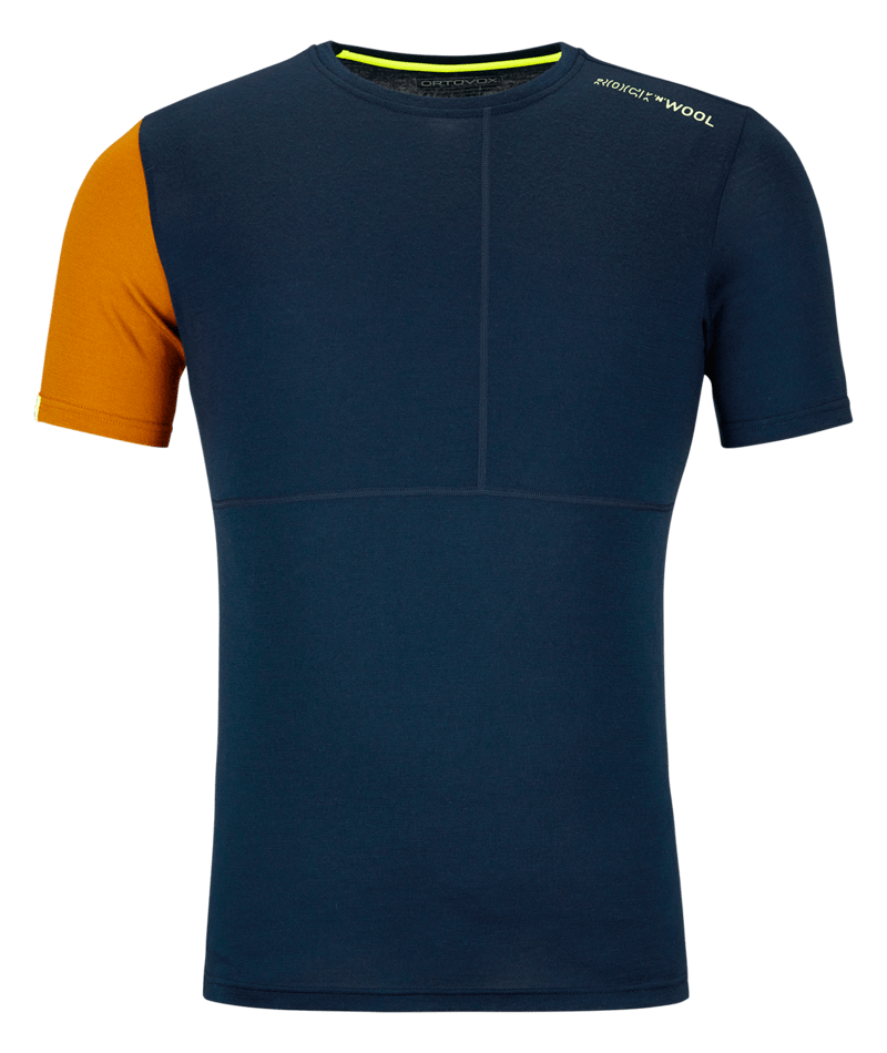 "185 ROCK’N’WOOL SHORT SLEEVE M" - "deep ocean"