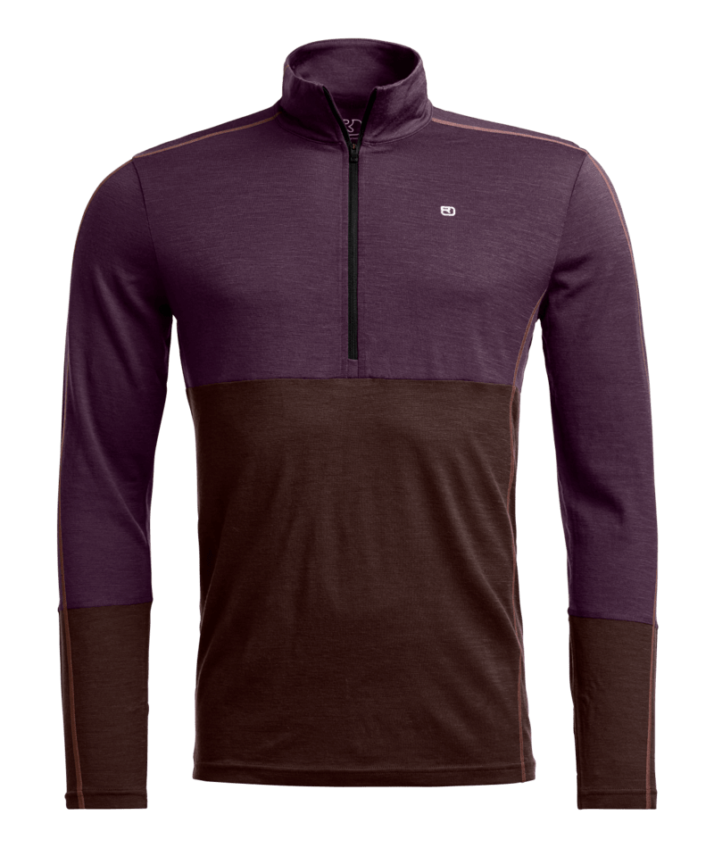 "185 ROCK'N'WOOL ZIP NECK M" - "dark wild berry"