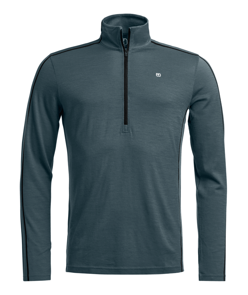 "185 ROCK'N'WOOL ZIP NECK M" - "dark arctic grey"