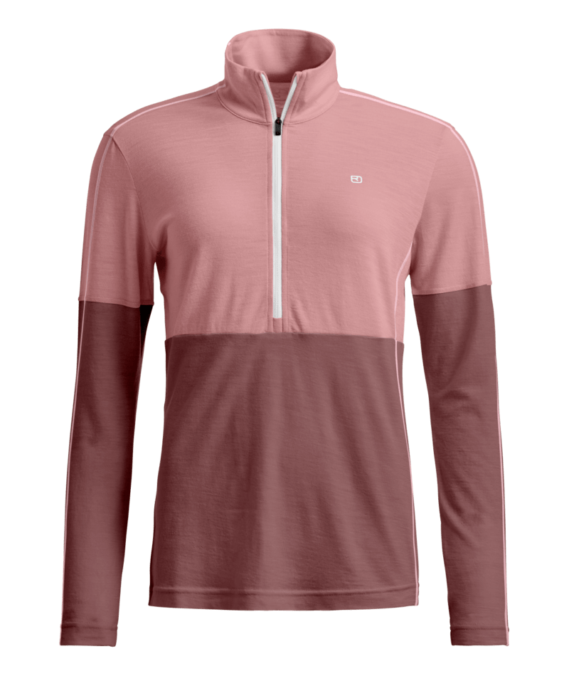 "185 ROCK'N'WOOL ZIP NECK W" - "dusk rose"