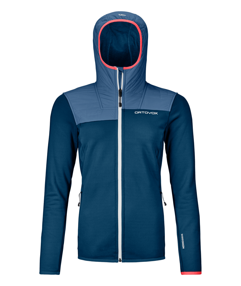 "FLEECE PLUS HOODY W" - "petrol blue"