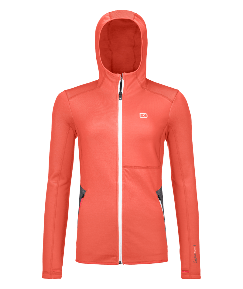 "FLEECE HOODY W" - coral
