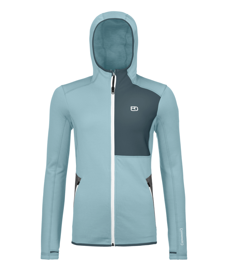 "FLEECE HOODY W" - "glacier grey"