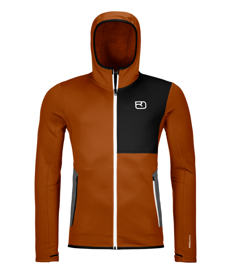 "FLEECE HOODY M" - "bristle brown"