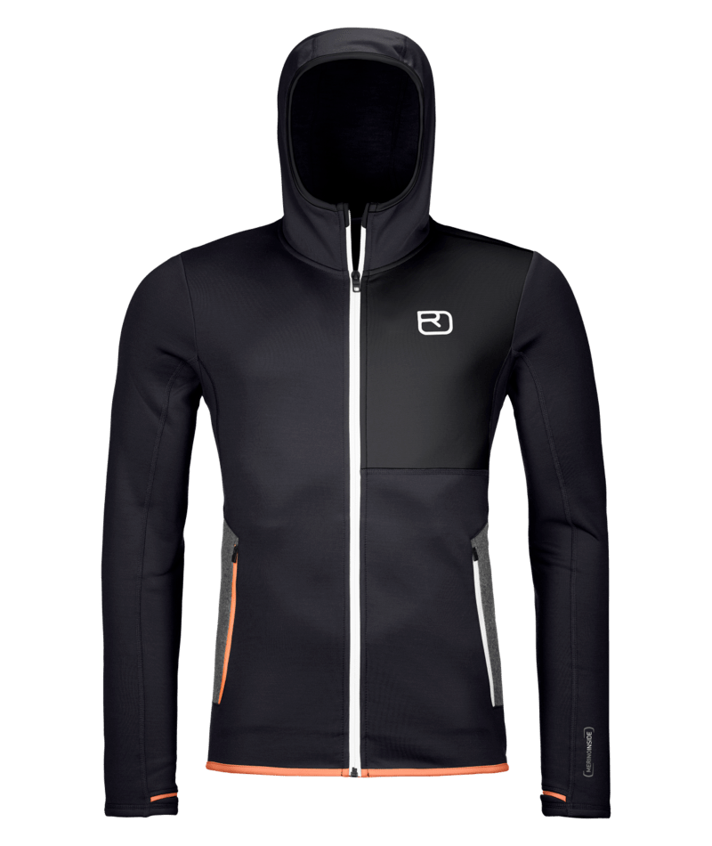 "FLEECE HOODY M" - "black raven"