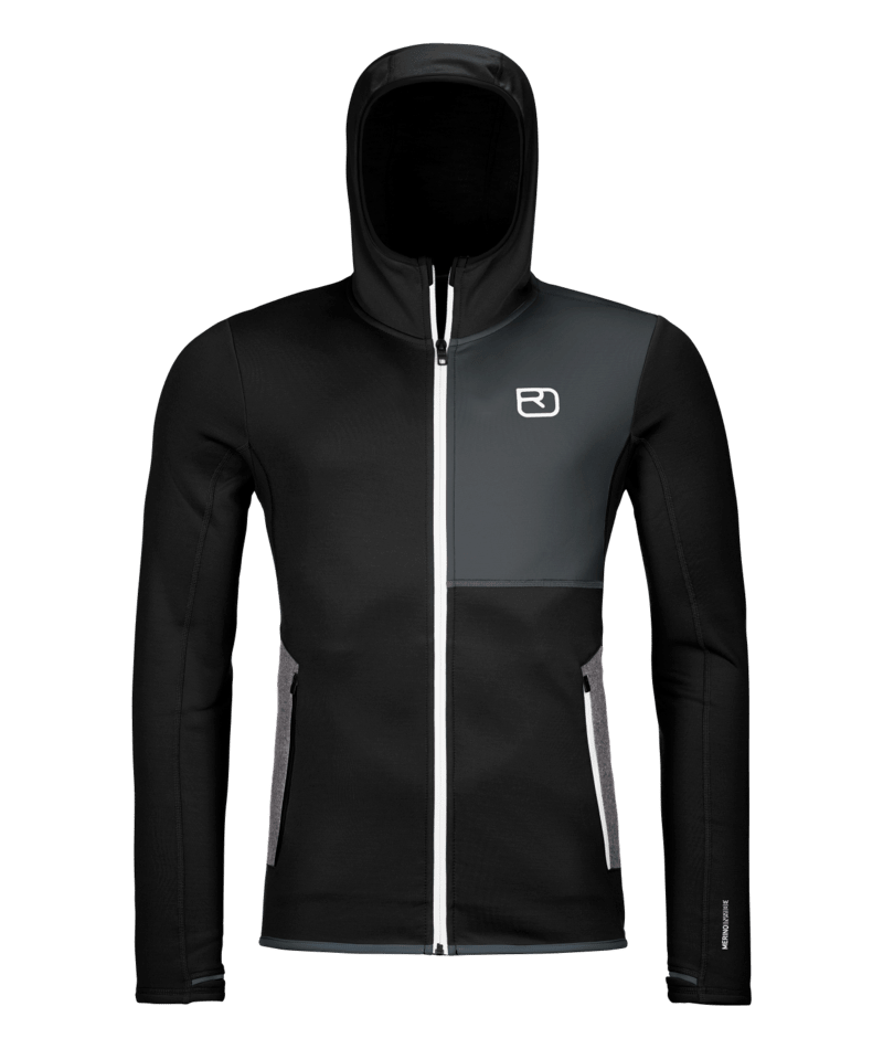 "FLEECE HOODY M" - "black raven"