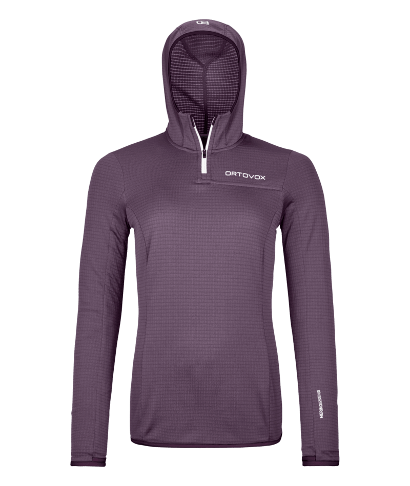 "FLEECE LIGHT GRID ZN HOODY W" - "wild berry"
