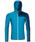 "FLEECE LIGHT GRID HOODED JKT M" - "mountain blue"