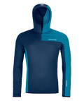 "FLEECE LIGHT GRID ZN HOODY M" - "deep ocean"