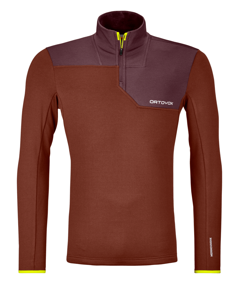 "FLEECE LIGHT ZIP NECK M" - "clay orange"