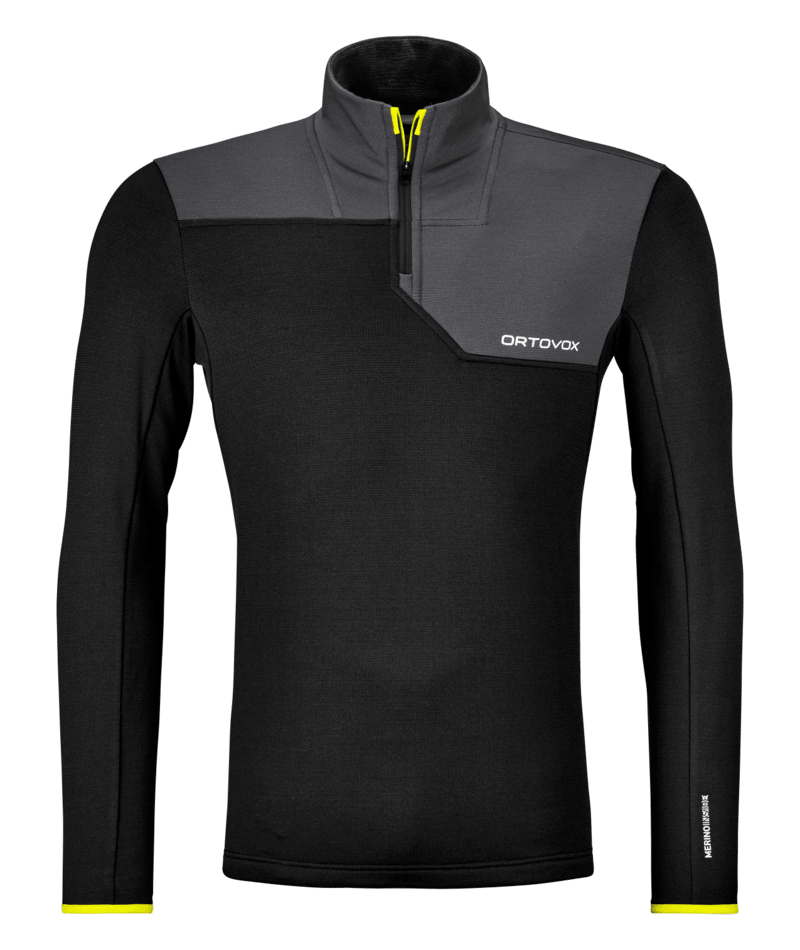 "FLEECE LIGHT ZIP NECK M" - "black raven"