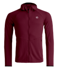 "FLEECE LIGHT GRID HOODY M" - "red malbec"