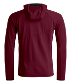 "FLEECE LIGHT GRID HOODY M" - "red malbec"
