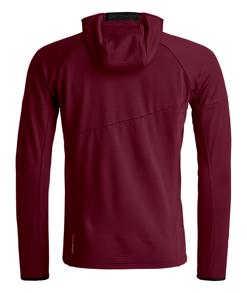 "FLEECE LIGHT GRID HOODY M" - "red malbec"