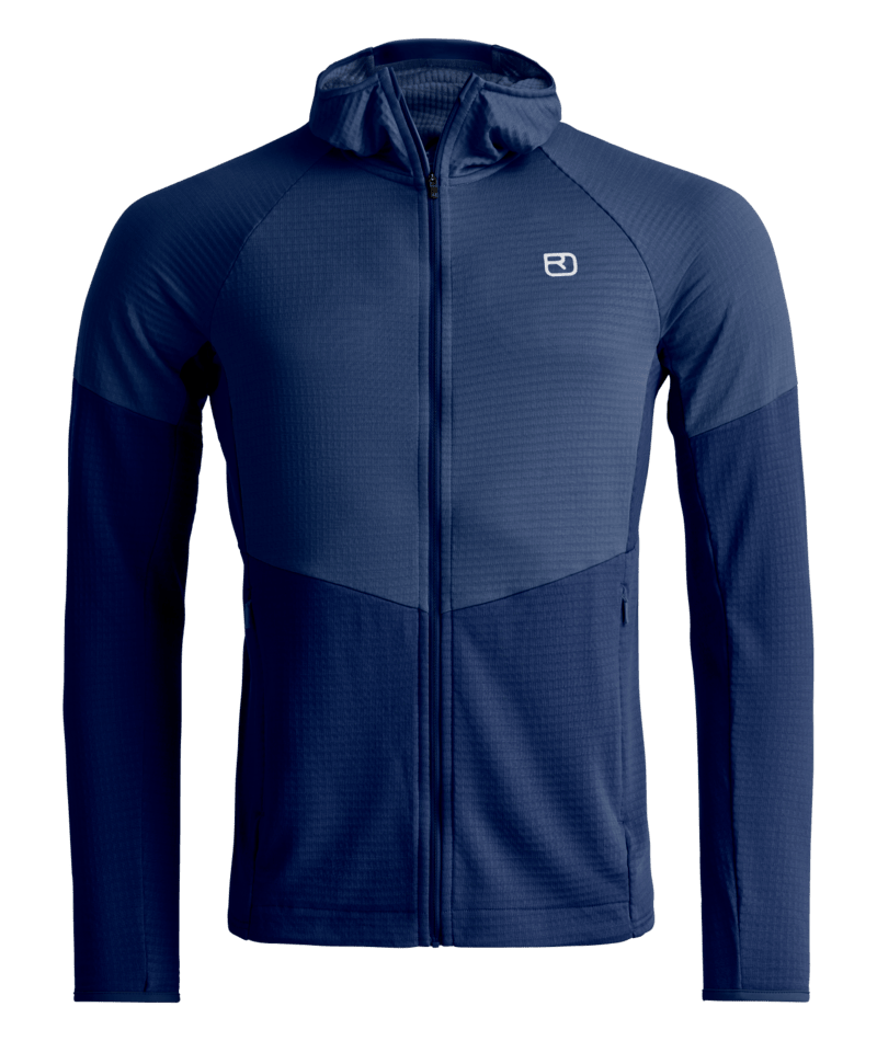 "FLEECE LIGHT GRID HOODY M" - "deep ocean"