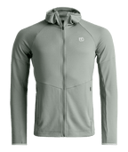 "FLEECE LIGHT GRID HOODY M" - "green sage"