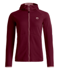 "FLEECE LIGHT GRID HOODY W" - "red malbec"