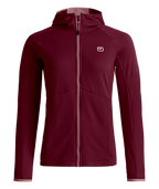 "FLEECE LIGHT GRID HOODY W" - "red malbec"