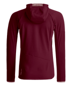 "FLEECE LIGHT GRID HOODY W" - "red malbec"