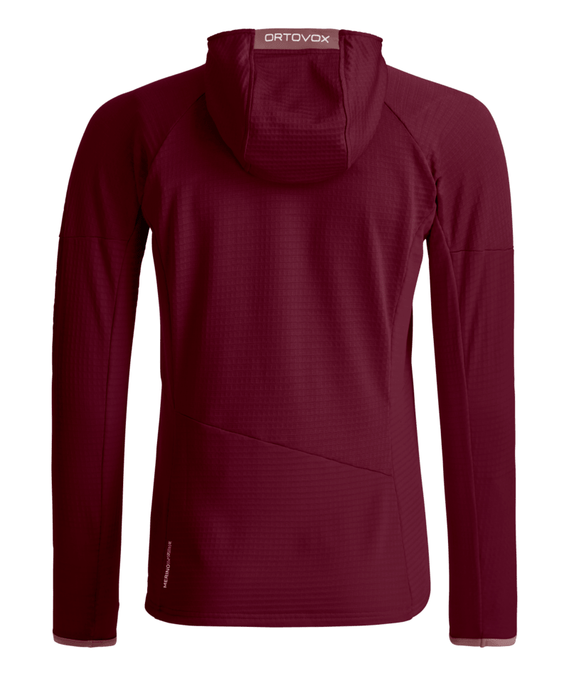 "FLEECE LIGHT GRID HOODY W" - "red malbec"