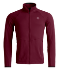 "FLEECE LIGHT GRID JACKET M" - "red malbec"