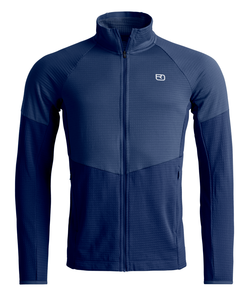 "FLEECE LIGHT GRID JACKET M" - "deep ocean"