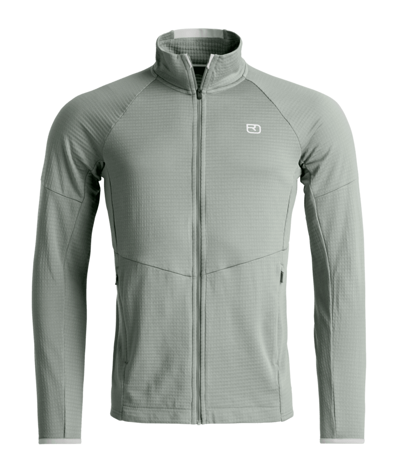 "FLEECE LIGHT GRID JACKET M" - "green sage"