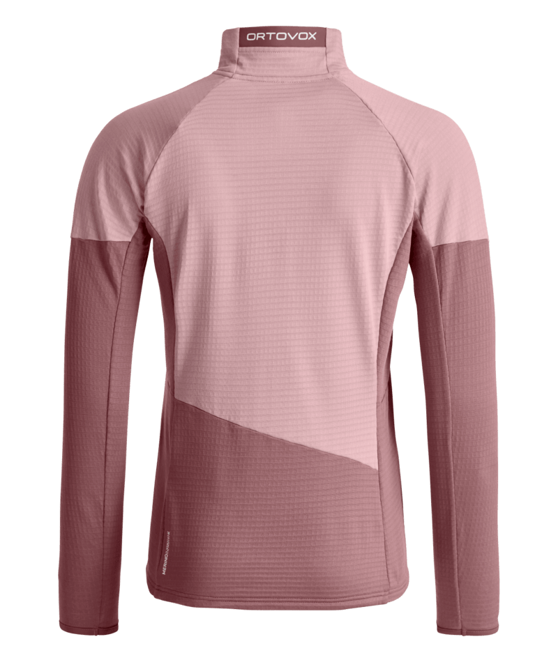 "FLEECE LIGHT GRID JACKET W" - "dawn rose"