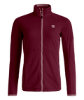"FLEECE LIGHT GRID JACKET W" - "red malbec"