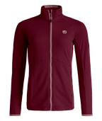 "FLEECE LIGHT GRID JACKET W" - "red malbec"