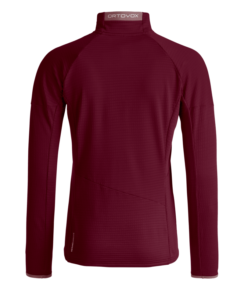 "FLEECE LIGHT GRID JACKET W" - "red malbec"