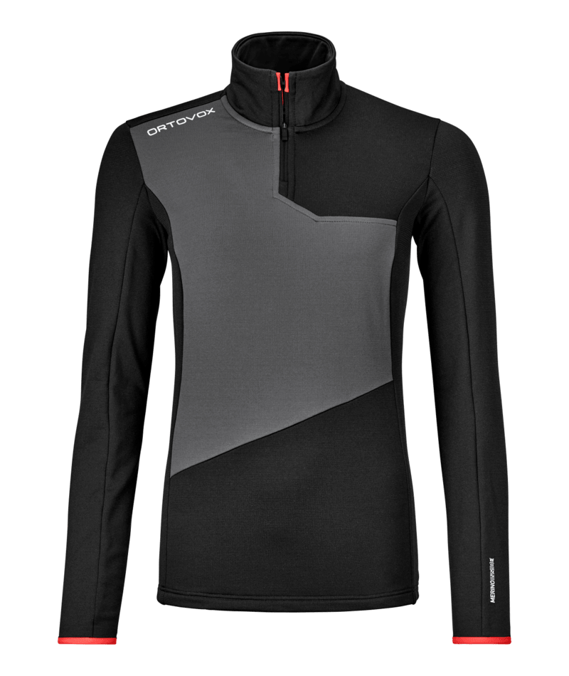 "FLEECE LIGHT ZIP NECK W" - "black raven"