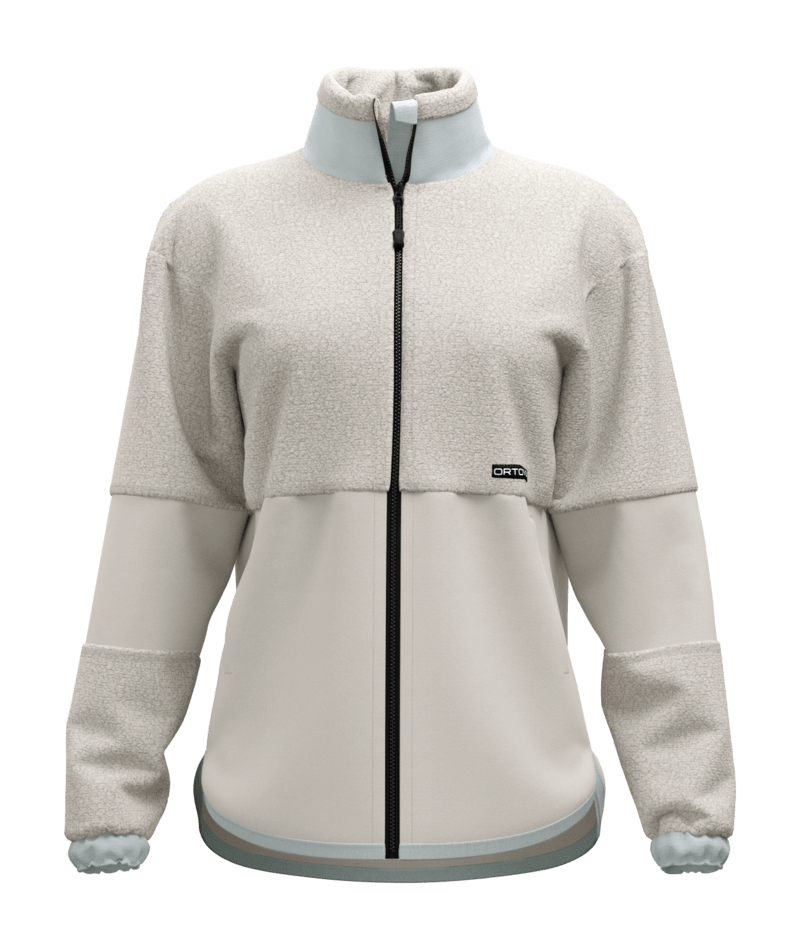 "FLEECE TEDDY JACKET W" - "white tea"