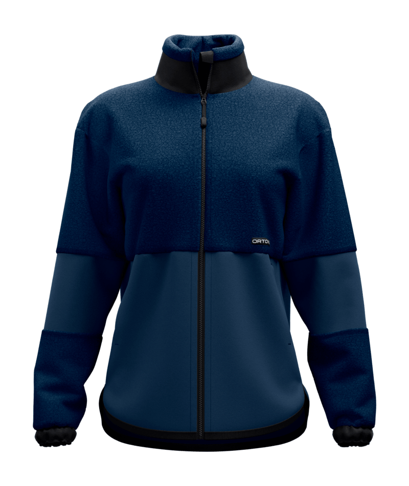 "FLEECE TEDDY JACKET W" - "deep ocean"