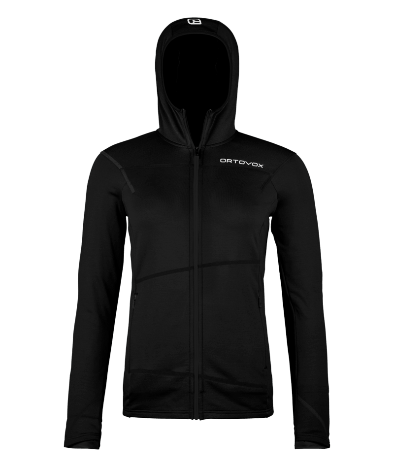 "FLEECE LIGHT HOODY W" - "black raven"