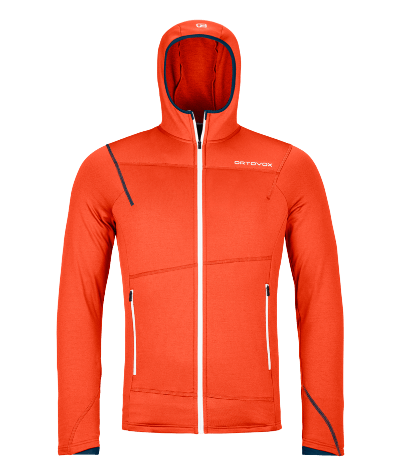 "FLEECE LIGHT HOODY M" - "hot orange"
