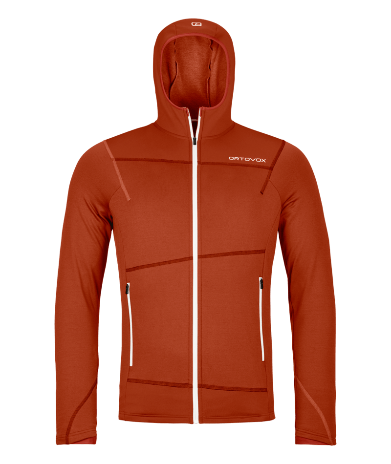 "FLEECE LIGHT HOODY M" - "clay orange"
