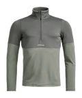 "FLEECE LIGHT ZIP NECK M" - "green sage"