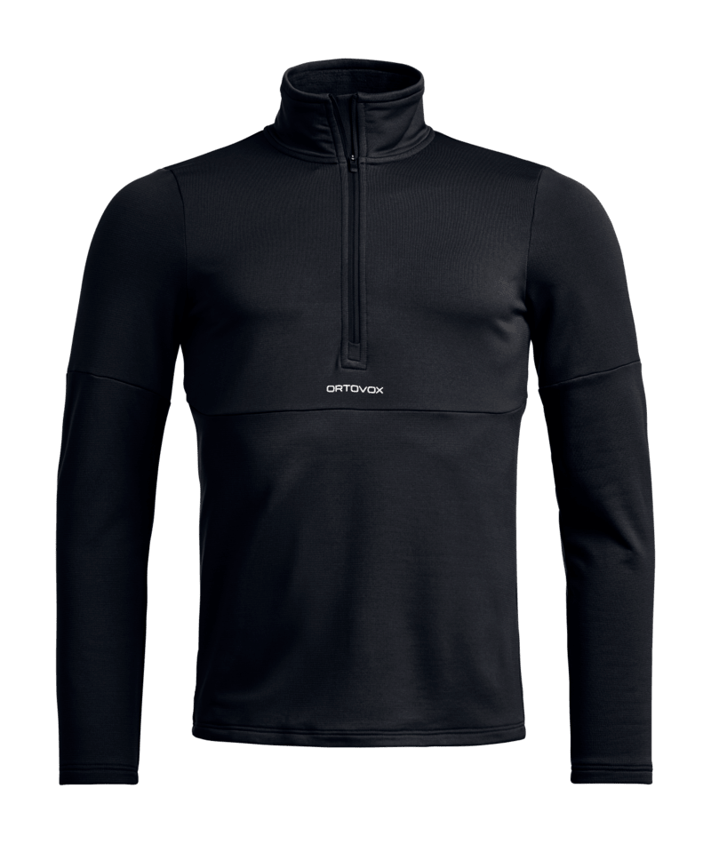 "FLEECE LIGHT ZIP NECK M" - "black raven"