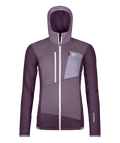 "FLEECE GRID HOODY W" - "dark wild berry"
