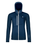 "FLEECE GRID HOODY W" - "deep ocean"