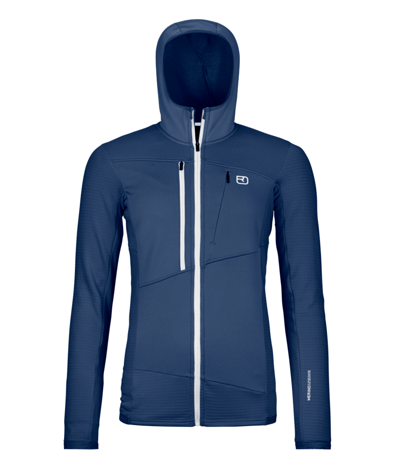 "FLEECE GRID HOODY W" - "blue nunatak"