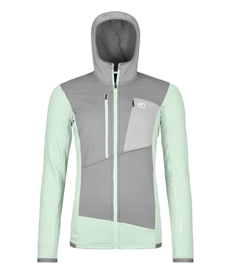 "FLEECE GRID HOODY W" - "green acid"