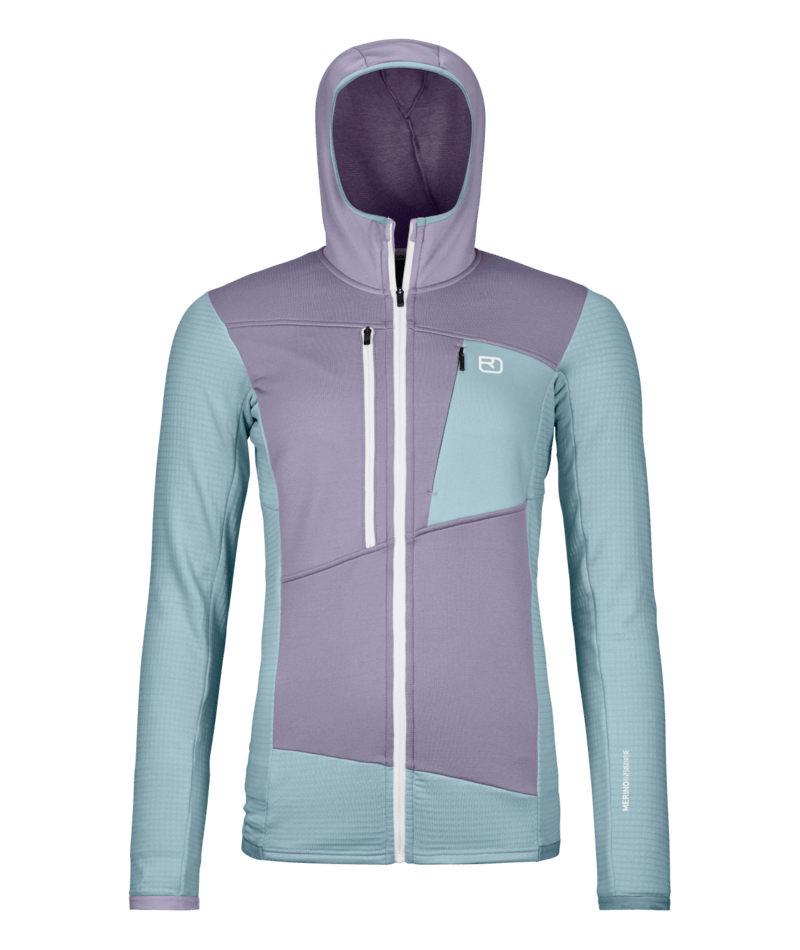 "FLEECE GRID HOODY W" - "glacier grey"