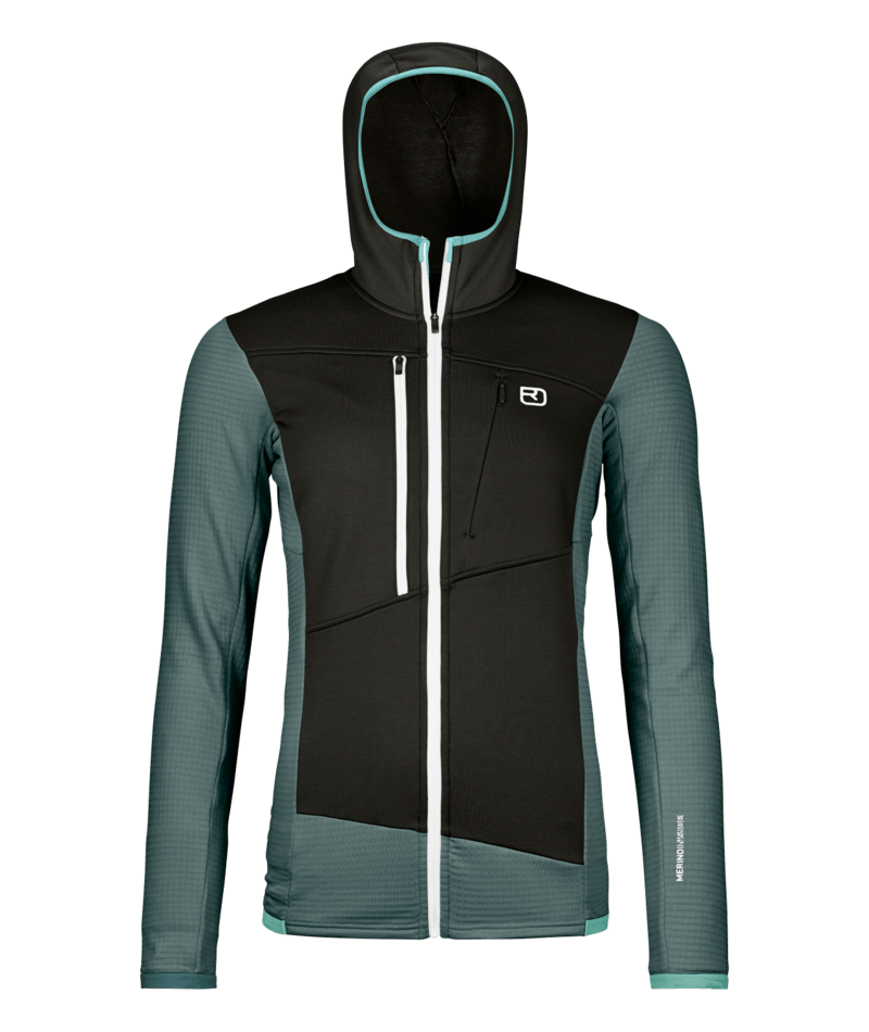 "FLEECE GRID HOODY W" - "dark arctic grey"