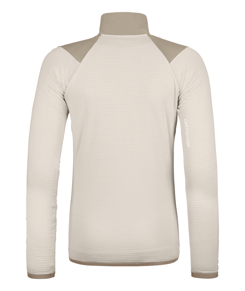 "FLEECE GRID JACKET W" - "white chalk"