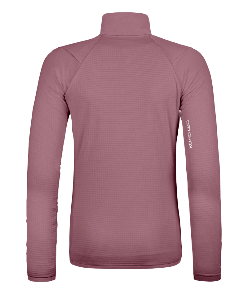 "FLEECE GRID JACKET W" - "dusk rose"