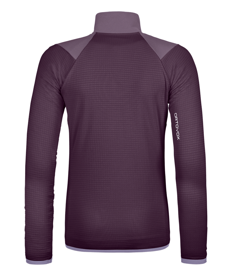 "FLEECE GRID JACKET W" - "dark wild berry"
