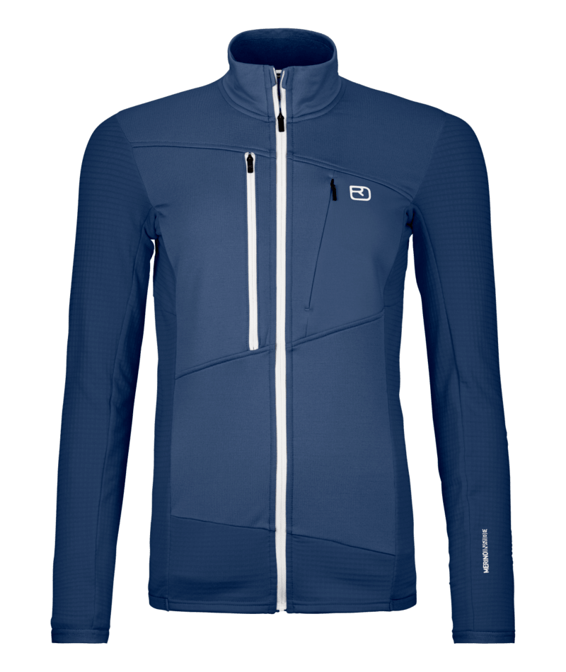 "FLEECE GRID JACKET W" - "blue nunatak"